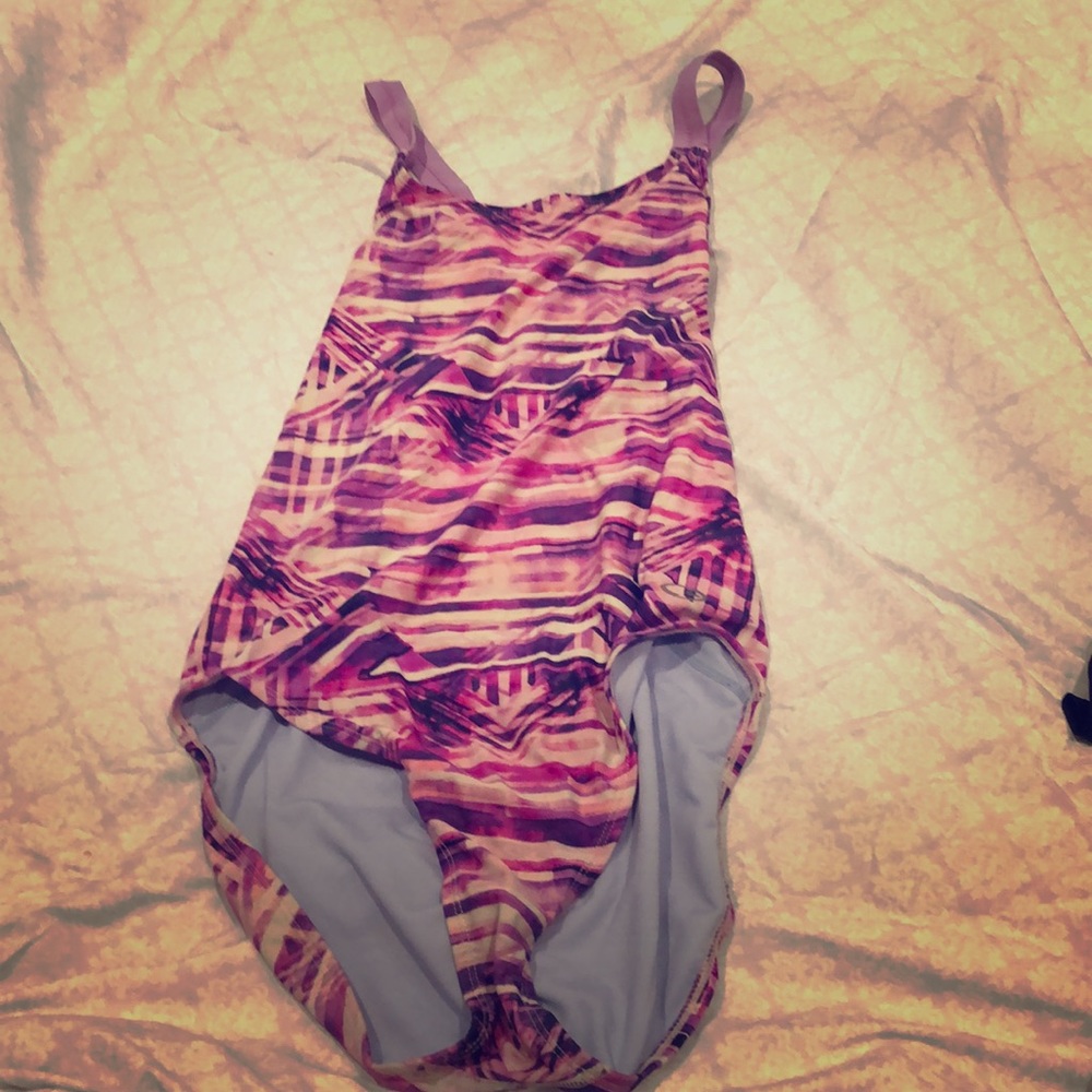Semi used one piece swimsuit. Athletic print